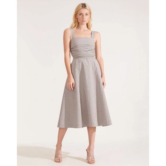 Veronica Beard Dresses & Skirts - SOLD-Veronica Beard Dress Gingham Seersucker Positano Midi Sleeveless